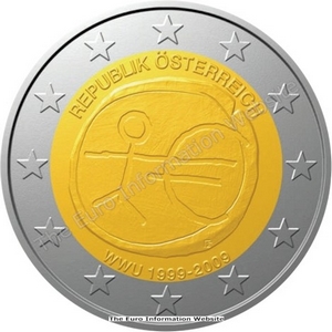 2 euros ommemorative 10 ans d'union monetaire Autriche 2009