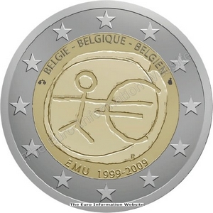 2 euros ommemorative 10 ans d'union monetaire Belgique 2009