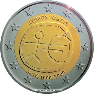 2 euros ommemorative 10 ans d'union monetaire Chypre 2009