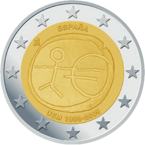 2 euros ommemorative 10 ans d'union monetaire Espagne 2009