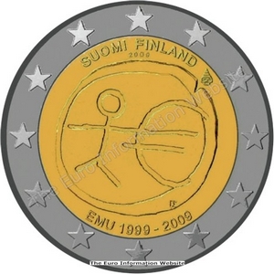 2 euros ommemorative 10 ans d'union monetaire Finlande 2009