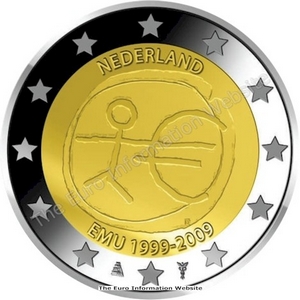 2 euros ommemorative 10 ans d'union monetaire Pays-Bas 2009