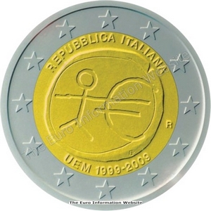 2 euros ommemorative 10 ans d'union monetaire Italie 2009