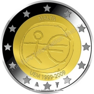 2 euros ommemorative 10 ans d'union monetaire Malte 2009