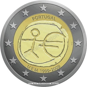 2 euros ommemorative 10 ans d'union monetaire Portugal 2009