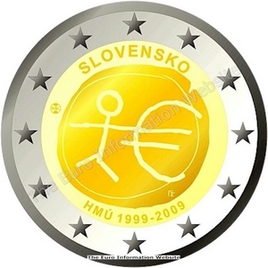 2 euros ommemorative 10 ans d'union monetaire Slovaquie 2009